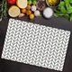 Vágódeszka, Tulup, Üveg, Négyszögletes, Halszálka Mintás, Fehér, 80x52 cm, 010010520060000030742