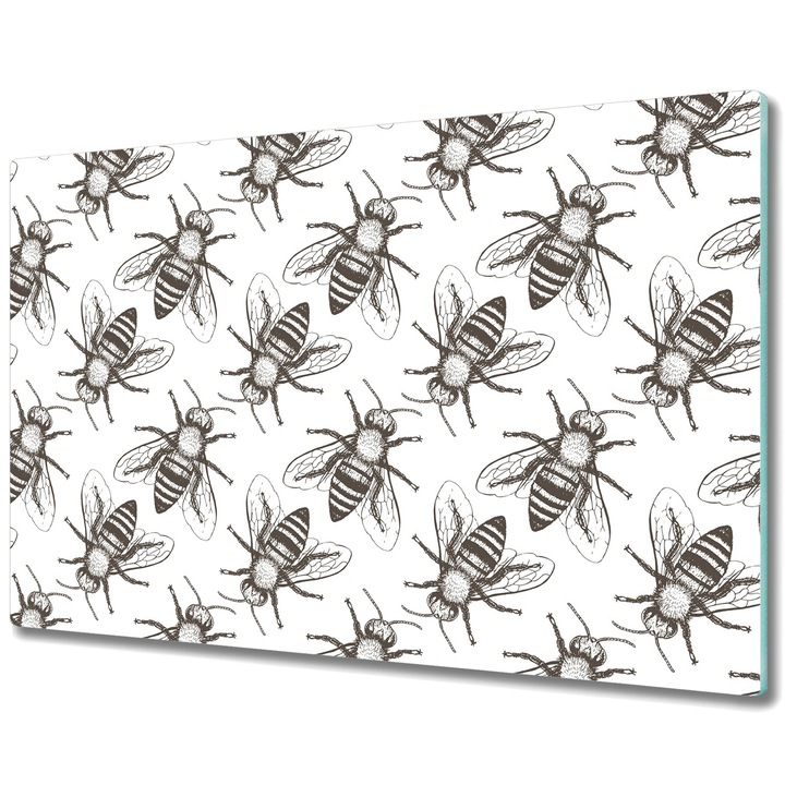 Tocator paine. Sticla. Dreptunghi. Imitatie De Lemn. Alb. 80x52 cm. 010010520060000030749