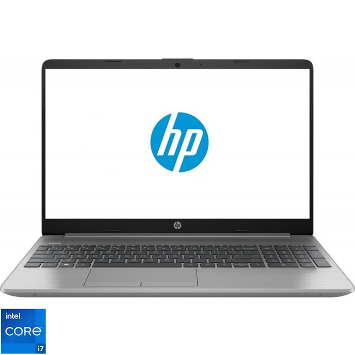 HP 250 G9 laptop, Intel® Core™ i7-1255U processzorral (12M gyorsítótár, akár 4,70 GHz), 15,6" FHD, 8 GB DDR4, 512 GB SSD, Intel Iris Xe, FreeDOS, ezüst
