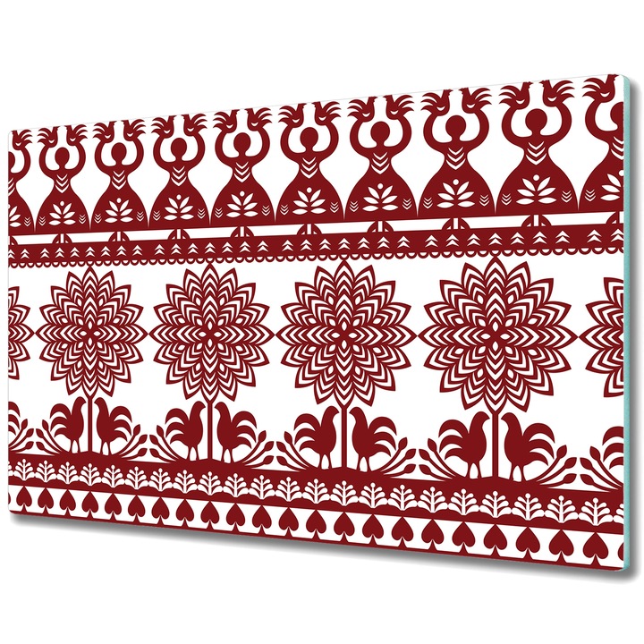 Tocator paine. Sticla. Dreptunghi. Hartie Taiata Rosu. Rosu. 80x52 cm. 010010520060000030395