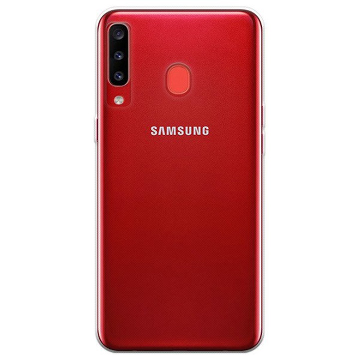 Калъф, Съвместим със Samsung Galaxy A20s, Тънък, Противоплъзгаща се, Минималистичен дизайн, 1 mm, Прозрачен