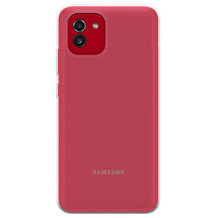 Калъф, съвместим със Samsung Galaxy A03, Slim fit, Anti-slip, Минималистичен дизайн, Прозрачен, 1 mm