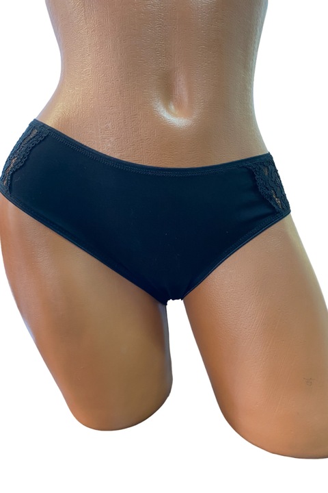 Set 3 perechi chiloti dama Zanna, bumbac, negru, Negru