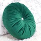 Dekoratív párna, kerek, prémium bársony, még chesterfield, smaragdzöld, 33 cm