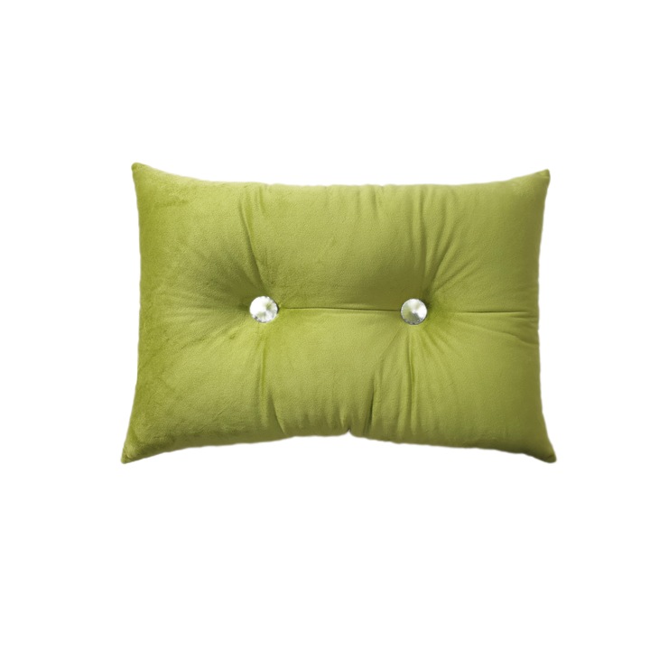 Dekoratív párna, téglalap alakú, prémium bársony, still chesterfield, lime zöld, 30x45 cm