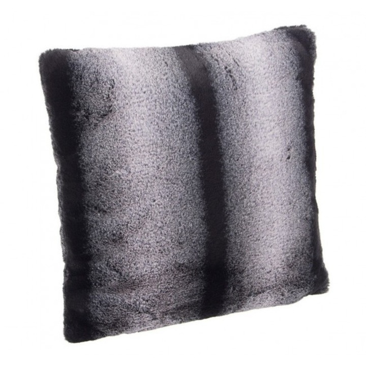 Set 2 perne decorative poliester negru gri Abbey 45x45 cm