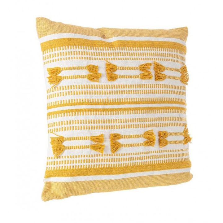 Set 2 perne decorative Bizzotto alb ocru 45x45cm