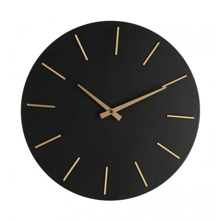 Idővonal fekete arany falióra 40x5 cm