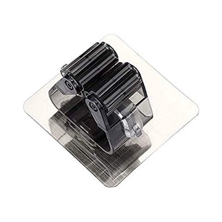 Suport Adeziv Negru Premium, pentru Matura, Mop sau Accesorii Bucatarie si Baie, CBD CORAL BEST DEALS Negru