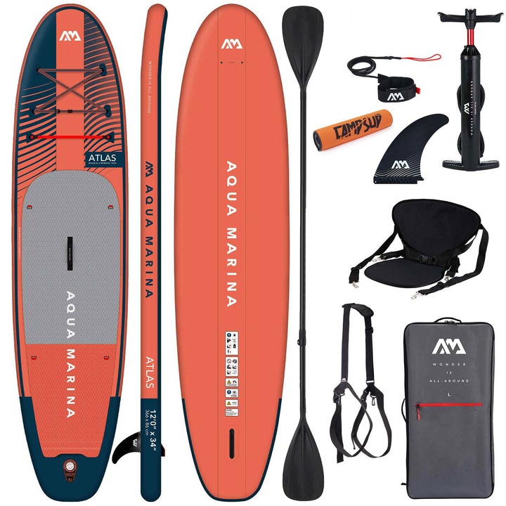 Set placa gonflabila SUP Aqua Marina ATLAS 12'0" BT-23ATP 366 x 86 x 15 cm Super Combo