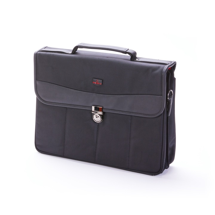 Servieta Documente Davidts Monte Carlo, Nylon 1680D, Negru