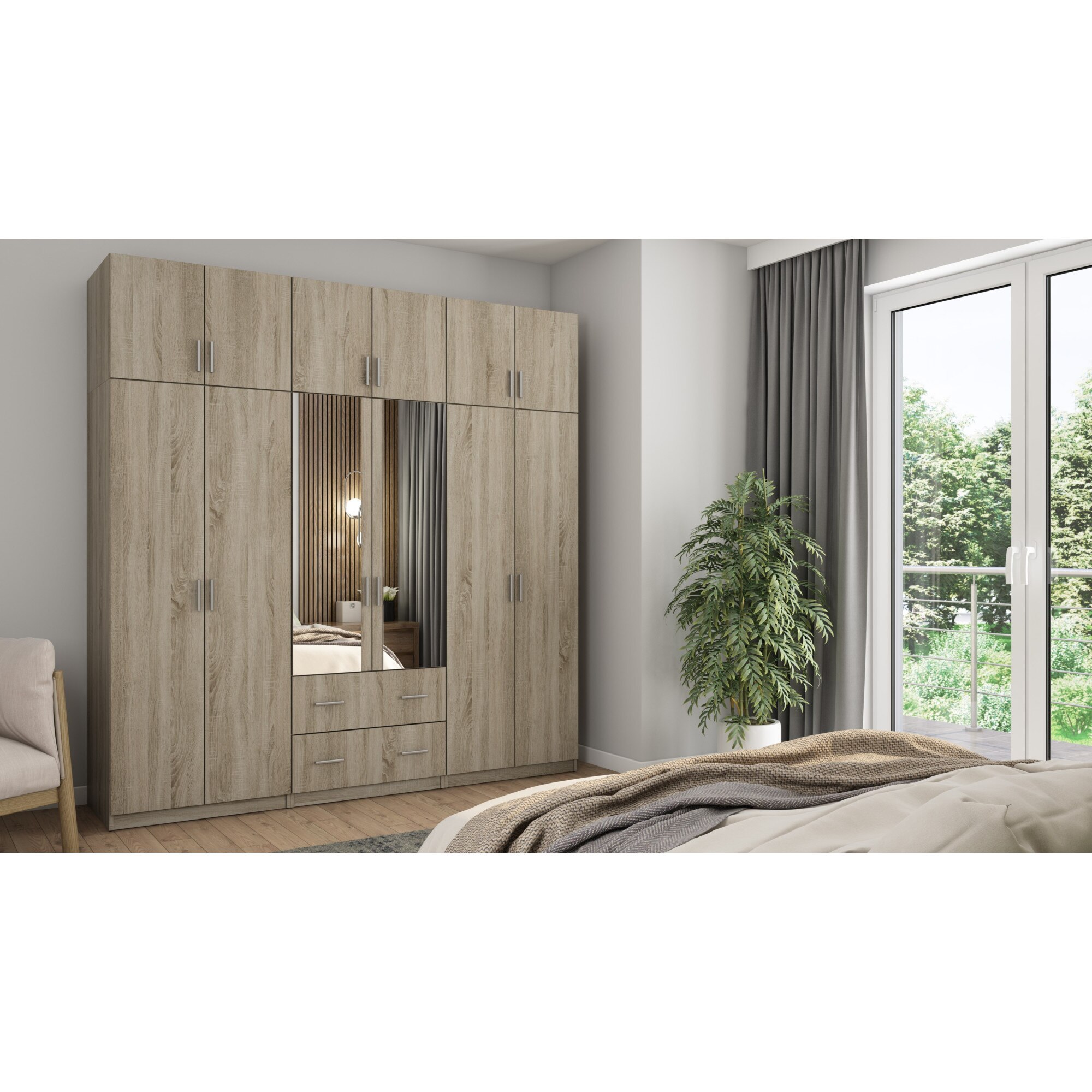 Dulap, Meblast, 380 x 244 cm, Bej MDF - eMAG.ro