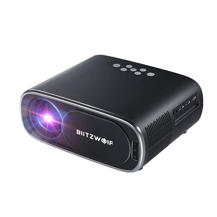 Проектор / проектор, BlitzWolf, BW-V4, 1080p, Wi-Fi, Bluetooth, черен
