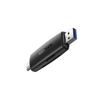 UGREEN CM304 USB + Adaptor USB-C Cititor de carduri SD + microSD (negru)