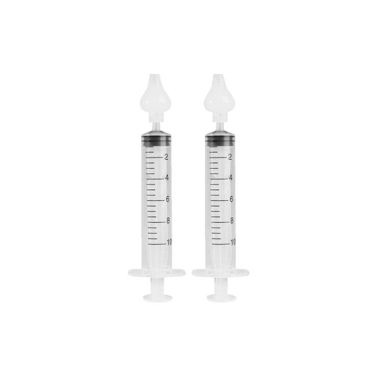 Set 2 Irigator nazal portabil pentru bebelusi, 10ml, JENUOS®, utilizat pentru curatarea nazala si ameliorarea congestiei, transparent