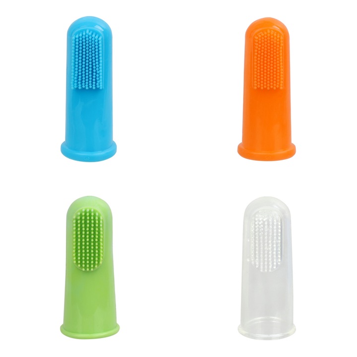 Set 4 periute de dinti pentru animale de companie, JENUOS®, din material TPR