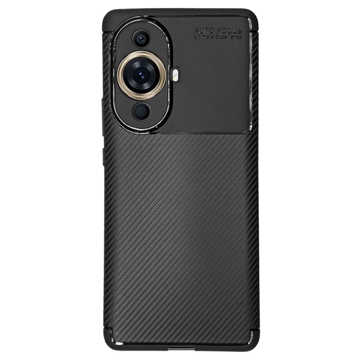 Husa SILKASE pentru Huawei Nova 11 Pro, AutoFocus, silicon carbon, culoare negru