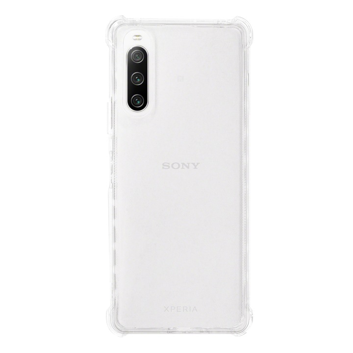 Husa AntiShock SILKASE pentru Sony Xperia 10 V, protectie camera, silicon transparent