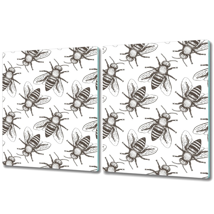 Tocator paine. Sticla. Dreptunghi. Imitatie De Lemn. Alb. 2x40x52 cm. 010010520020000030749