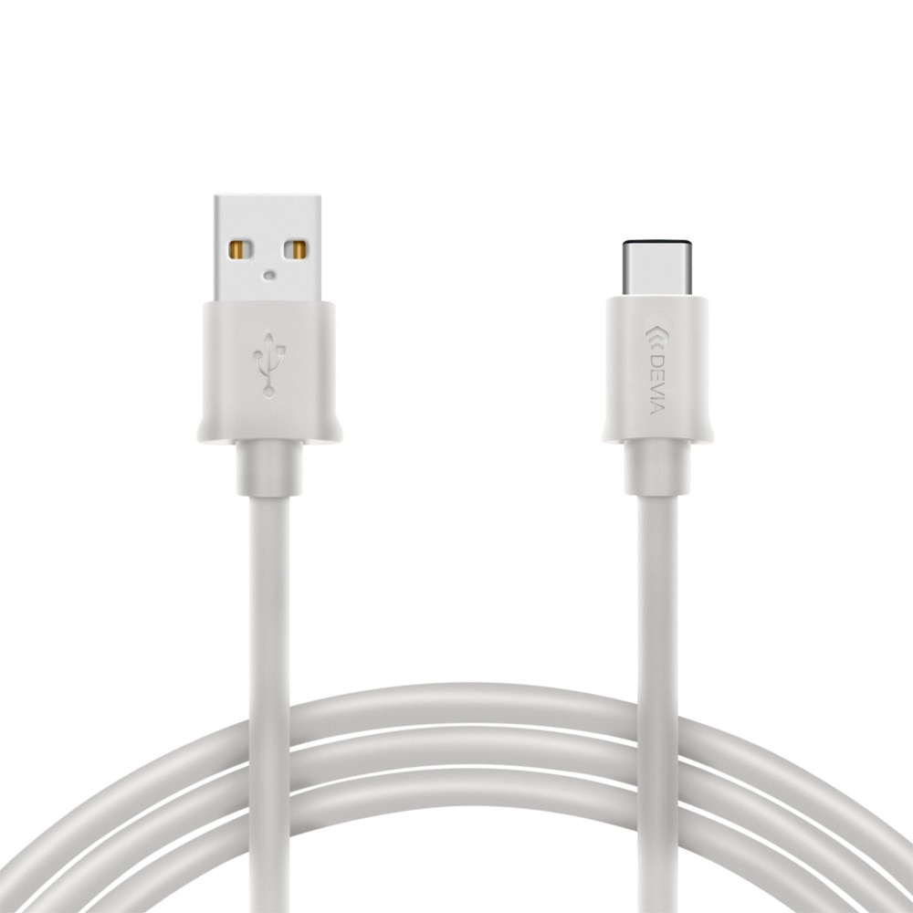 Cablu de date/incarcare Devia, Type C-USB, White