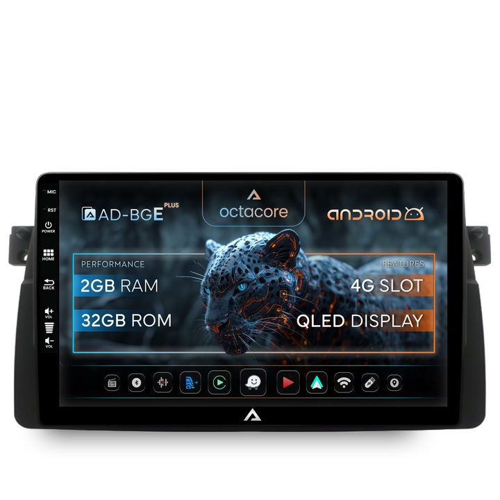 Navigatie Autodrop BMW E46, Android, E-Octacore / 2GB RAM + 32GB ROM, 9 Inch