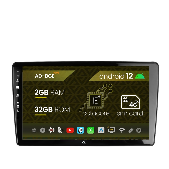 Navigatie Autodrop Peugeot 307, Android 12, E-Octacore, 2GB RAM, 32GB ROM, 9 Inch - AD-BGE9002, AD-BGRKIT266S