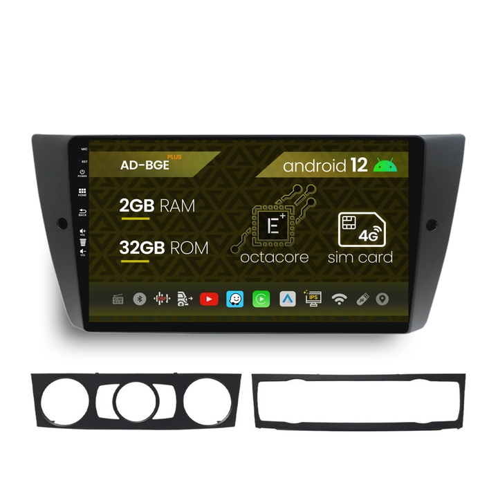 Navigatie Autodrop BMW Seria 3 E90, E91, E92, Android 12, E-Octacore, 2GB RAM, 32GB ROM, 9 Inch - AD-BGE9002, AD-BGRKIT391