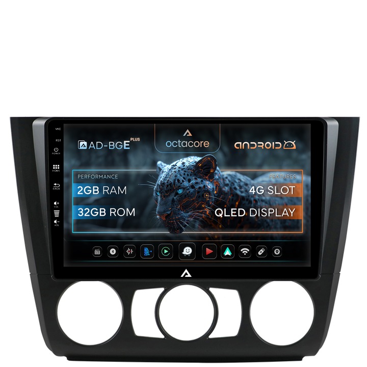 Navigatie Autodrop BMW Seria 1 E87 (2007-2011), Clima Manuala, Android, E-Octacore / 2GB RAM + 32GB ROM, 9 Inch