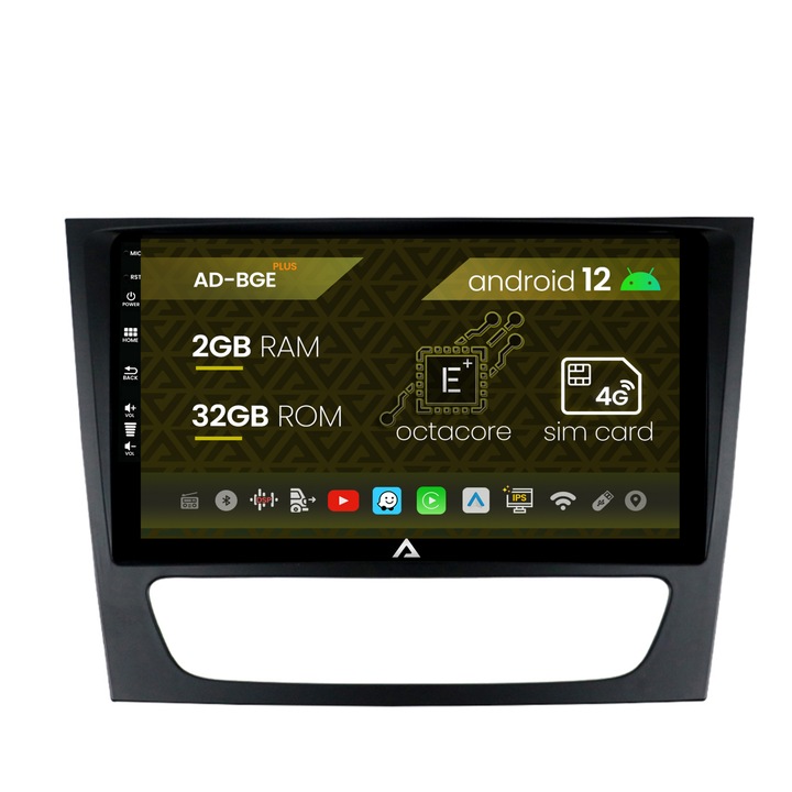Navigatie Autodrop Mercedes Benz W211, CLS, Android 12, E-Octacore, 2GB RAM, 32GB ROM, 9 Inch - AD-BGE9002, AD-BGRKIT415