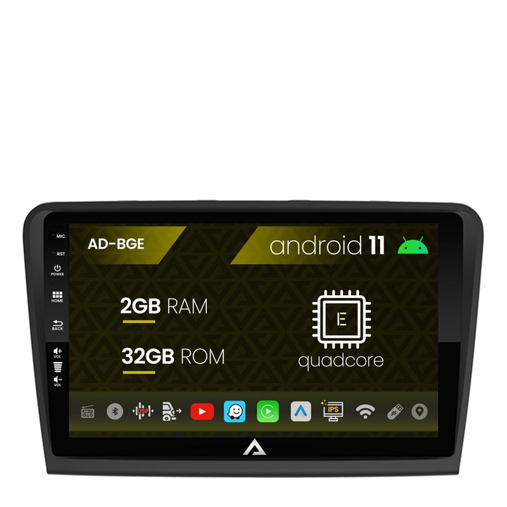 Navigatie Autodrop Skoda Superb 2 (2008-2015), Android 12, E-Octacore, 2GB RAM, 32GB ROM, 10.1 Inch - AD-BGE10002, AD-BGRKIT043
