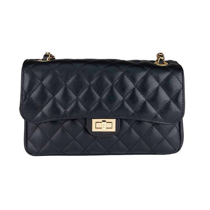 Дамска чанта Toro Nero, Aida, Кожа, Черен