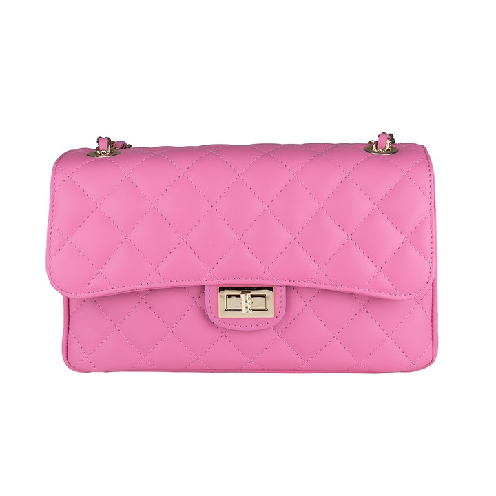 Дамска чанта Toro Nero, Aida, Кожа, Фуксия