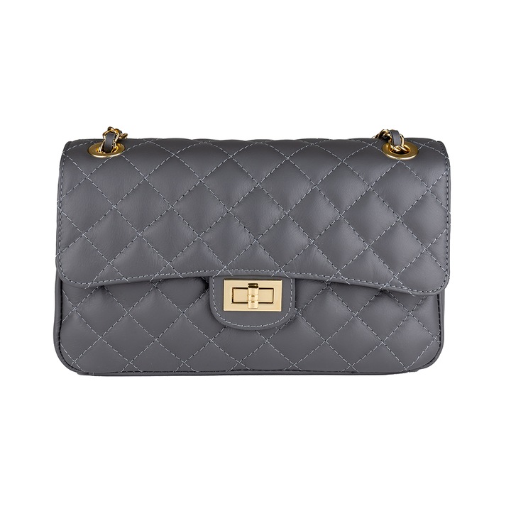 Дамска чанта Toro Nero, Aida, кожа, сив