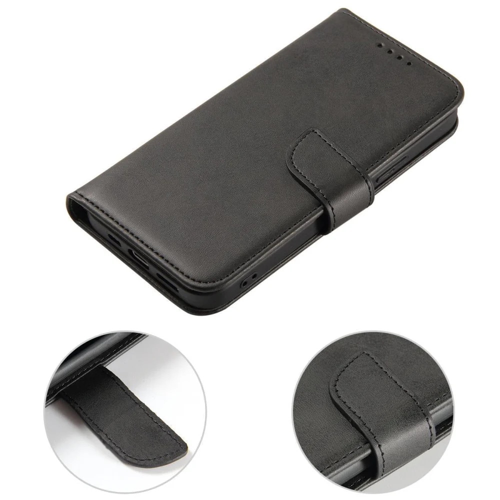 Husa Magnet Wallet Stand compatibila cu Vivo Y02s / Y16 Black