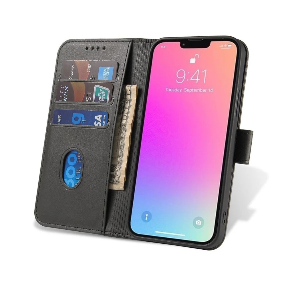 Husa Magnet Wallet Stand compatibila cu Vivo Y02s / Y16 Black