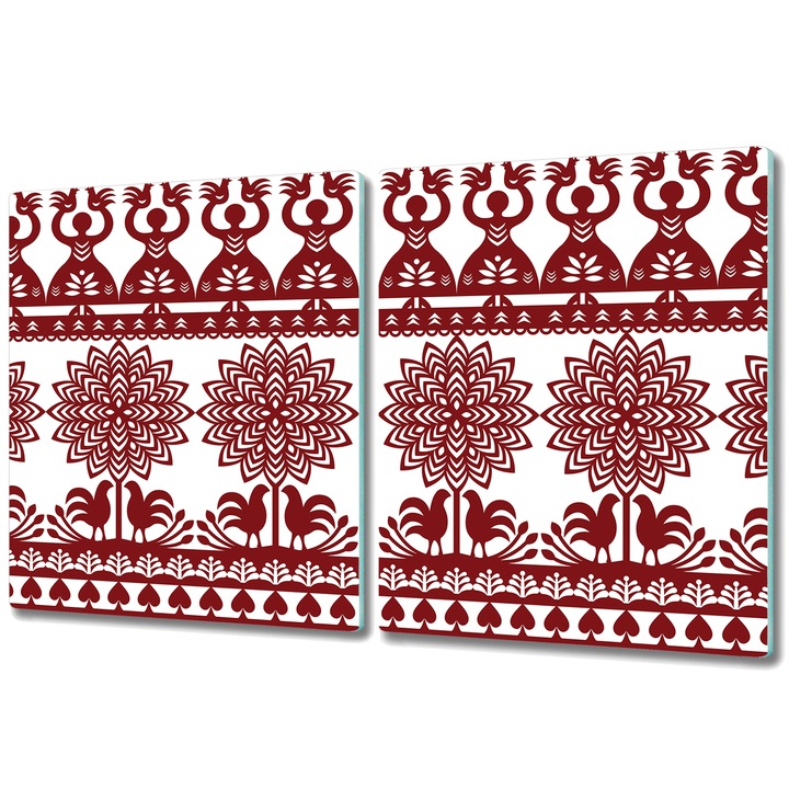 Tocator paine. Sticla. Dreptunghi. Hartie Taiata Rosu. Rosu. 2x40x52 cm. 010010520020000030395