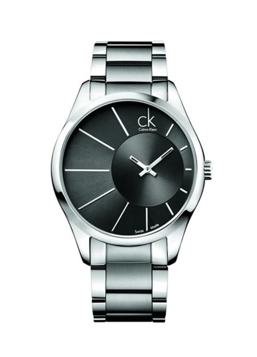 Мъжки часовник, Calvin Klein, Неръждаема стомана, 43 мм, Сребрист/Черен