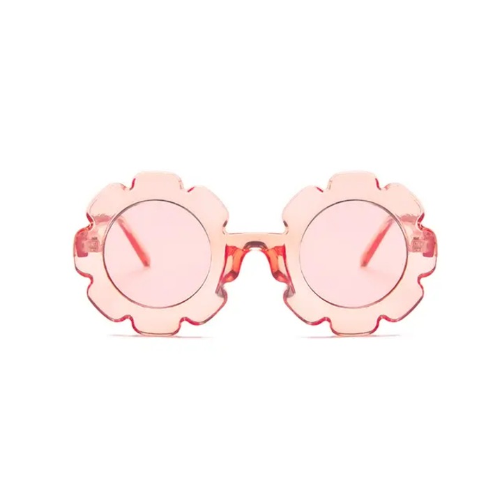 Gyerek napszemüveg UV400 szűrővel, rózsaszín virággal