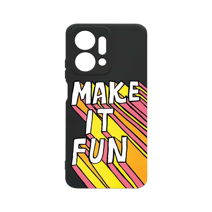 Husa BestCase® Premium Liquid Silicon, Compatibila Cu Honor X7a, Make It Fun, SLIM 1.2MM, Microfibra in interior, Antisoc, Protectie Camera, Margini ridicate pentru protectia ecranului, PB 494