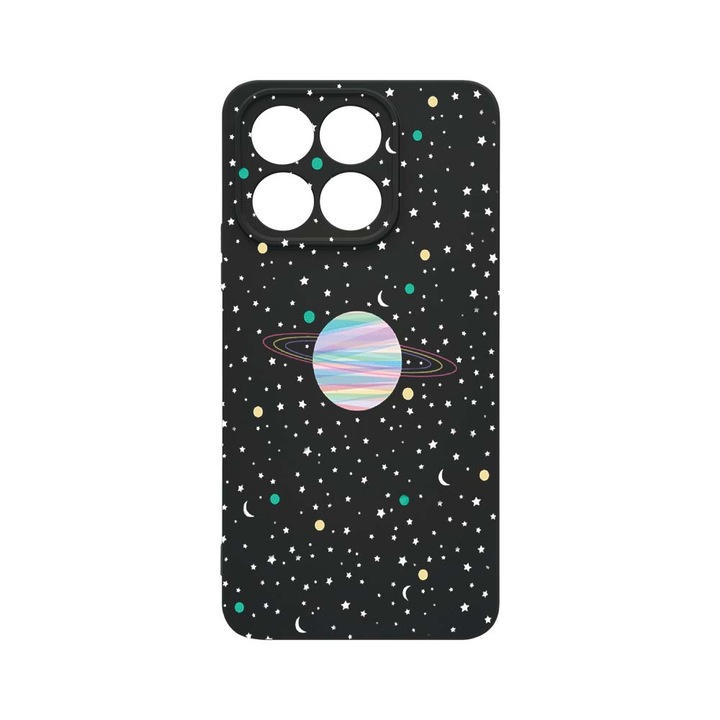 Husa BestCase® Premium Liquid Silicon, Compatibila Cu Honor X8a, Universe, Planets, SLIM 1.2MM, Microfibra in interior, Antisoc, Protectie Camera, Margini ridicate pentru protectia ecranului, PB 468