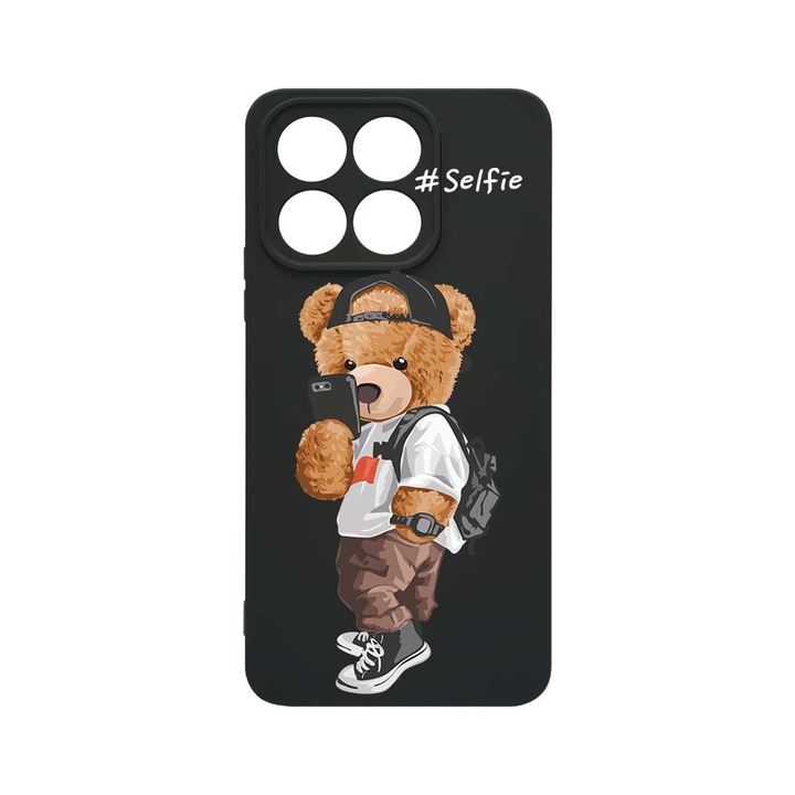 Husa BestCase® Premium Liquid Silicon, Compatibila Cu Honor X8a, Selfie Teddy Bear, SLIM 1.2MM, Microfibra in interior, Antisoc, Protectie Camera, Margini ridicate pentru protectia ecranului, PB 925