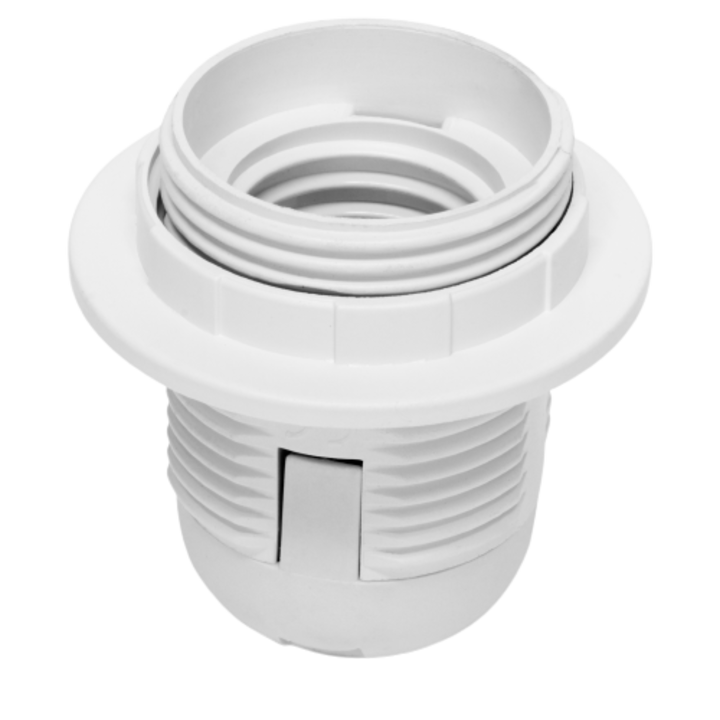 Dulie E27 plastic alb, cu inel OE-27K Plastrol