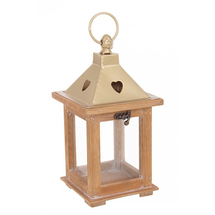 Комплект от 2 златистокафяви фенера Beatific 13x13x26 см