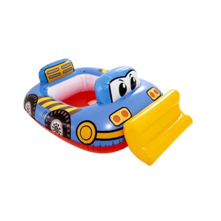 Надуваема лодка с облегалка, Булдозер, 72x58 см, Синьо-жълта, + 3 години, Utility One