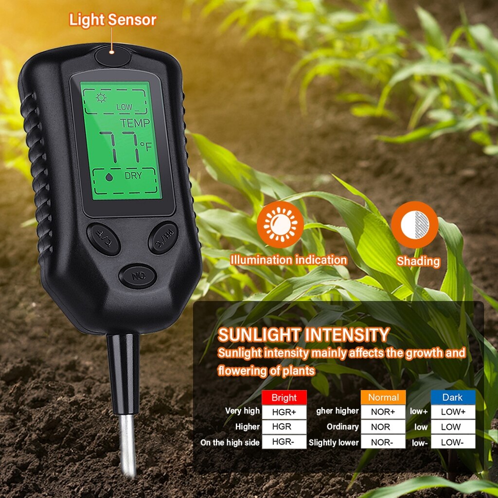 Tester de sol 4 in 1 THE1850 masoara PH, umiditatea, temperatura la pamant si intensitatea