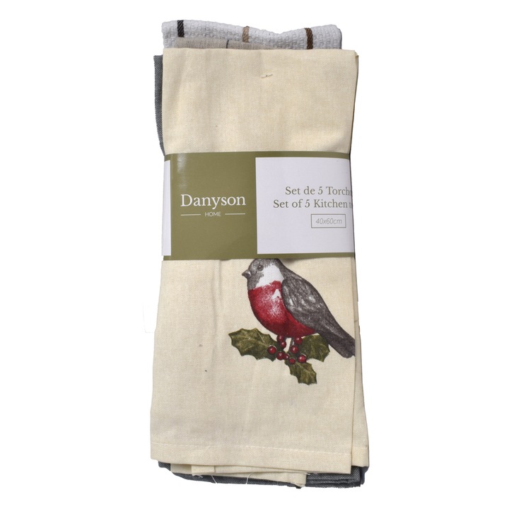 Комплект 5 кухненски кърпи, Cotton, Danyson, 80646