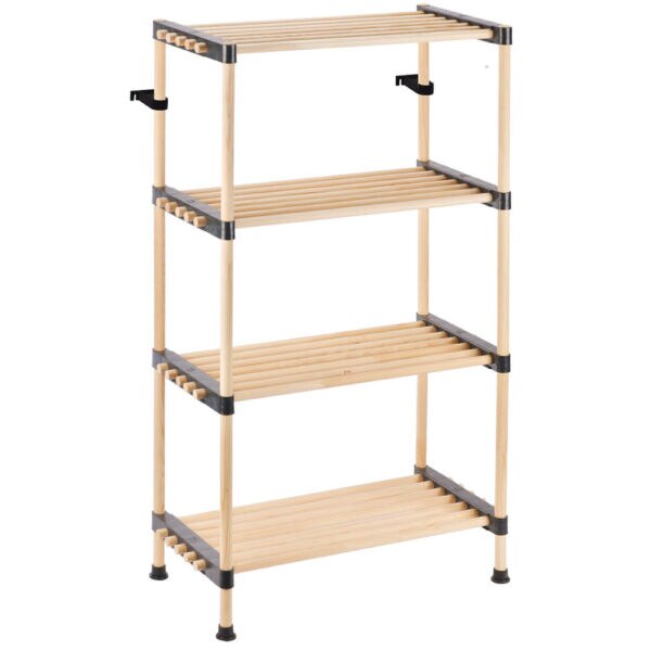 Raft modular RF.5604, etajera 4 polite, lemn, 56x28x93 cm, natural ...