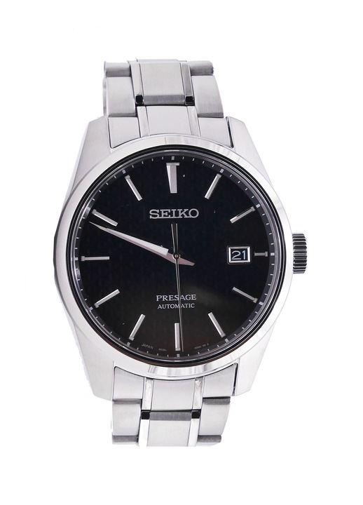 Мъжки/дамски часовник, Seiko, Стомана, 39.9 мм, Сребрист/Черен