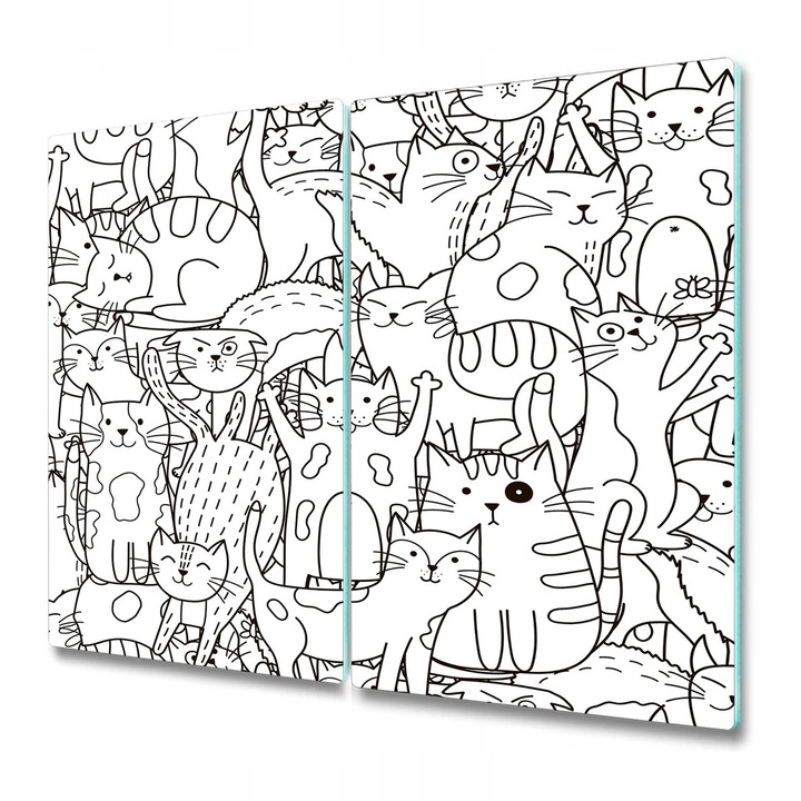 Vágódeszka Tulup Üveg Négyszögletes Horgászat Medve Csónakban Többszínű 2x30x52 cm