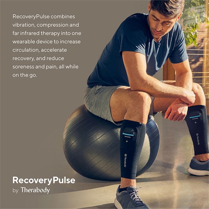 Therabody RecoveryPulse Calf Sleeve устройство за компресия на прасеца, размер S, черно